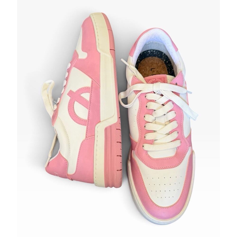 LOCI Nicki Minaj Sneaker White Pink Vegan Leather Low Top EU 42 Extra Laces NWOB - Picture 12 of 13